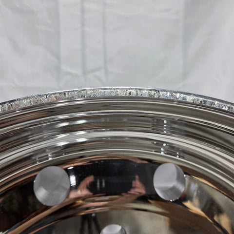 22.5x12.25 Alcoa High Polish Both Sides 2.75" Offset Super-Single Float Front Wheel (returned item)