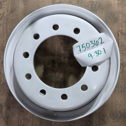 19.5x7.50 Jantsa 10x285mm Hub Pilot 5 Hand Hole White Steel (returned item) (Copy)