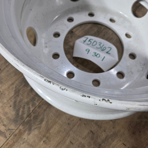 19.5x7.50 Jantsa 10x285mm Hub Pilot 5 Hand Hole White Steel (returned item) (Copy)