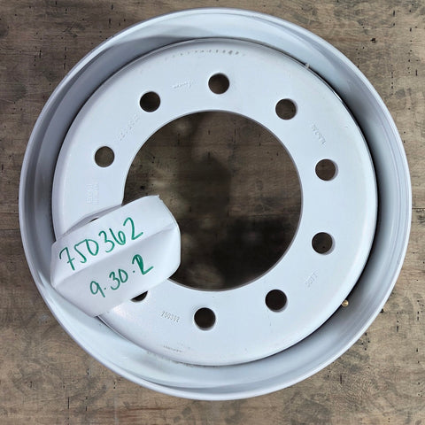 19.5x7.50 Jantsa 10x285mm Hub Pilot 5 Hand Hole White Steel (returned item)