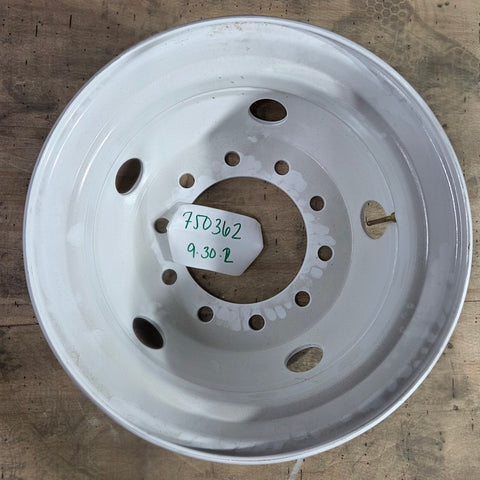 19.5x7.50 Jantsa 10x285mm Hub Pilot 5 Hand Hole White Steel (returned item)