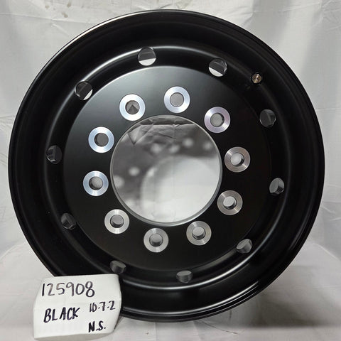 22.5x9.00 Northstar 10x285mm Front Hub Pilot Flat Face Satin Black "Lunar" (returned item)