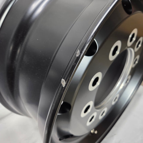 22.5x9.00 Northstar 10x285mm Front Hub Pilot Flat Face Satin Black "Lunar" (returned item)