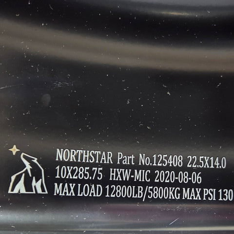 22.5x14.00 Northstar 10x285mm BLACK Super Single 2" Offset (returned item)