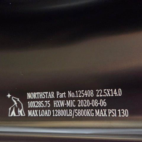 22.5x14.00 Northstar 10x285mm BLACK Super Single 2" Offset (returned item)