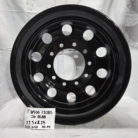 22.5x8.25  Hub Pilot GLOSS BLACK  10x285mm  (returned item)