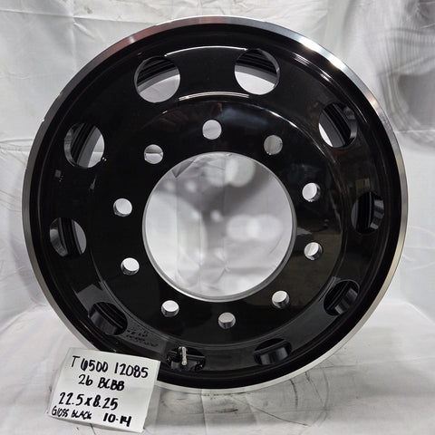 22.5x8.25  Hub Pilot GLOSS BLACK  10x285mm  (returned item)