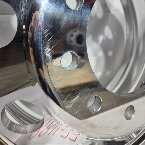22.5” x 8.25” Alcoa Forged Aluminum Wheel – High Polish Both Sides, 10x285mm Hub Pilot (returned item)