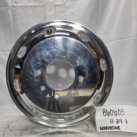 16x6 Polished Aluminum Dually Wheel – 8x6.5 for 2000 & Older Chevy/GMC 3500 (4.56” Bore) (returned item)