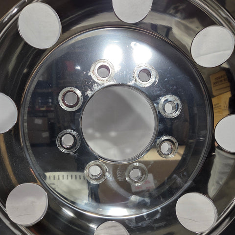 16x6 Polished Aluminum Dually Wheel – 8x6.5 for 2000 & Older Chevy/GMC 3500 (4.56” Bore) (returned item)