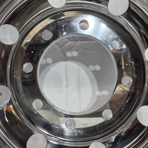 19.5x6.75 Aluminum Wheel 8x275mm Hub Pilot High Polished Rear Position Only (returned item)