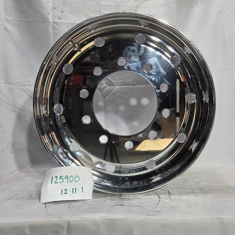 22.5x9.00 Northstar 10x285mm" Mirror Polish Front Hub Pilot Flat Face (returned item)