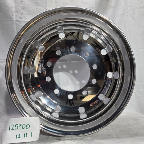 22.5x9.00 Northstar 10x285mm" Mirror Polish Front Hub Pilot Flat Face (returned item)