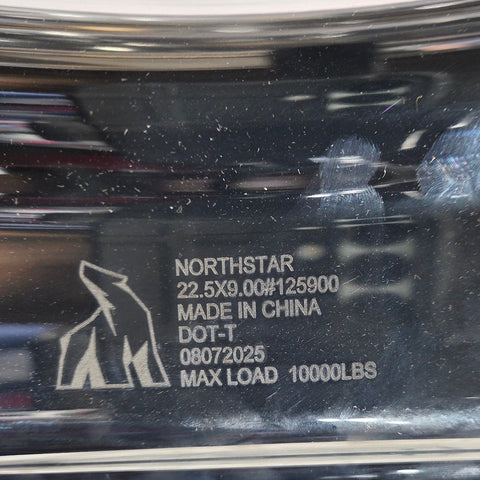 22.5x9.00 Northstar 10x285mm" Mirror Polish Front Hub Pilot Flat Face (returned item)