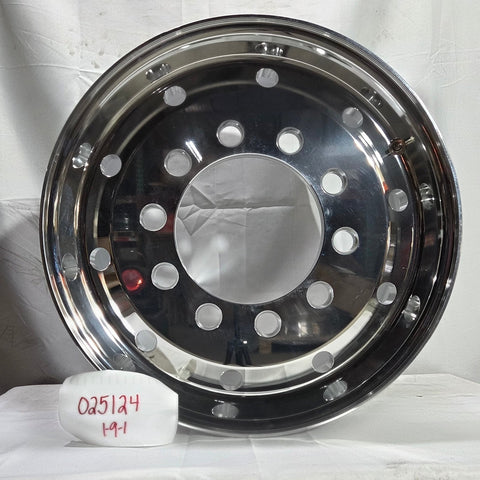 22.5x12.25 Northstar 10x11.25" Stud Pilot Mirror Polish Flat Face Wheel Front Only (4.68" offset) (returned item)