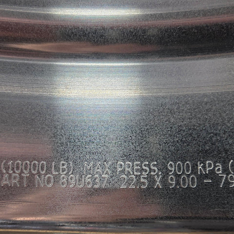 22.5x9.00 Alcoa 10x285mm Hub Pilot High Polish Flat Face Front (returned item)