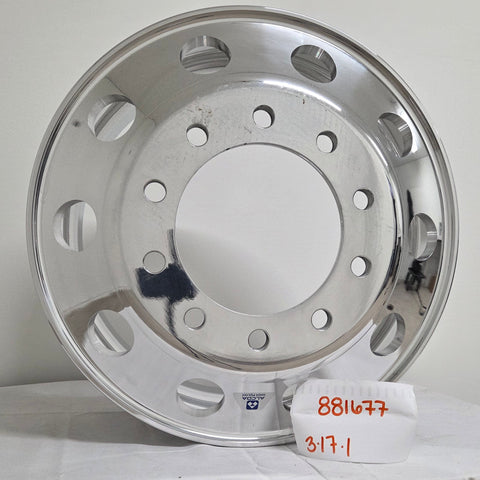 22.5” x 8.25” Alcoa Forged Aluminum Wheel – High Polish Both Sides, 10x285mm Hub Pilot (returned item)