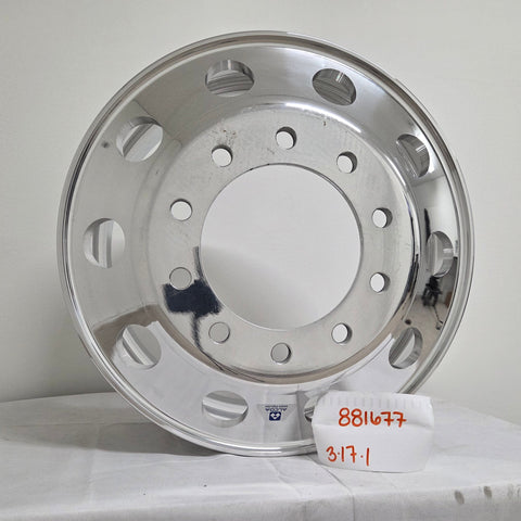 22.5” x 8.25” Alcoa Forged Aluminum Wheel – High Polish Both Sides, 10x285mm Hub Pilot (returned item)