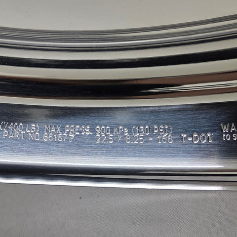 22.5” x 8.25” Alcoa Forged Aluminum Wheel – High Polish Both Sides, 10x285mm Hub Pilot (returned item)