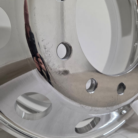 22.5” x 8.25” Alcoa Forged Aluminum Wheel – High Polish Both Sides, 10x285mm Hub Pilot (returned item)