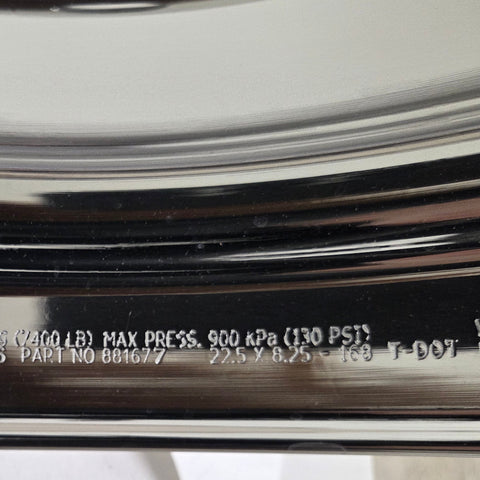 22.5” x 8.25” Alcoa Forged Aluminum Wheel – High Polish Both Sides, 10x285mm Hub Pilot (returned item)