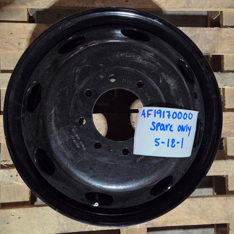 19.5x6.75 American Force Spare 8x6.5" Black Steel (Chevy/GM 3500 DRW 2001-2010) (SPARE ONLY)