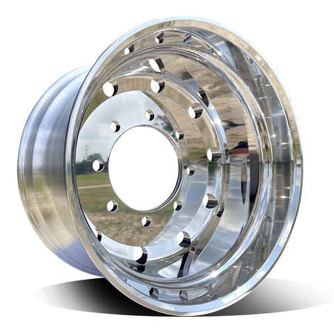 22.5x12.25 Northstar 8x275mm Hub Pilot Mirror Polish Both Sides 2.75" Offset (4 Wheel Kit)