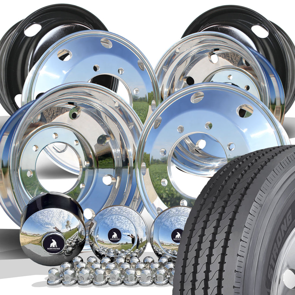 22.5 Aluminum Wheel & Toyo M122 Tire Package 8x275 30mm – Buy Truck Wheels