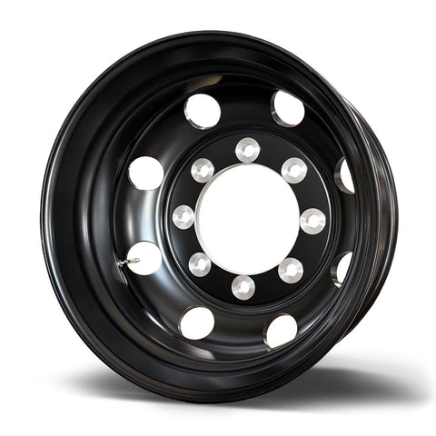 22.5" Northstar Satin Black Aluminum Chevy 4500/5500 Wheel Kit (8x275)