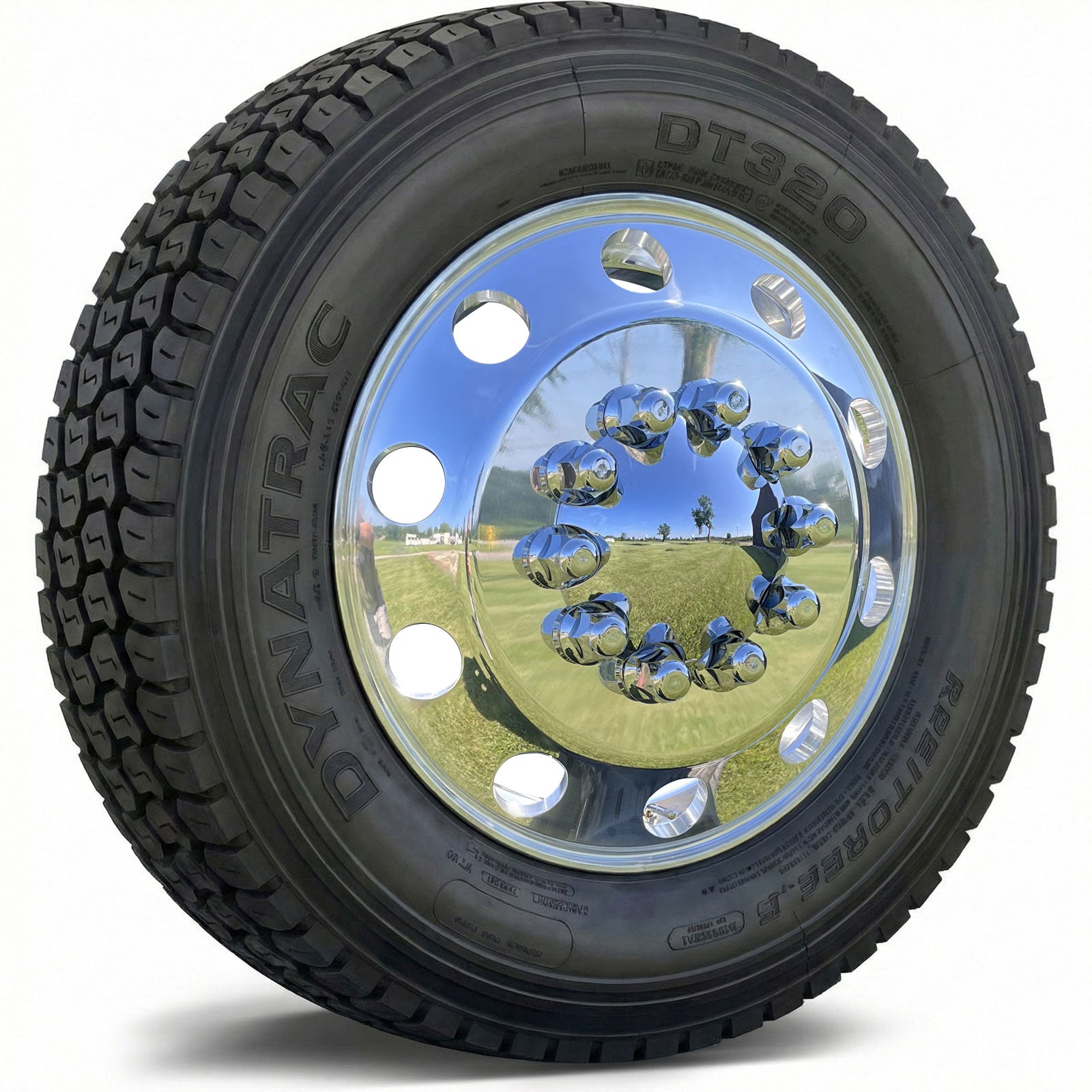 22.5 Aluminum Wheel & Tire Package (DT320) | 10 Lug Ford F450