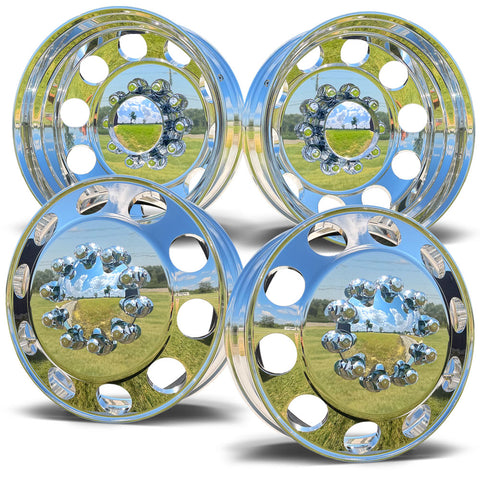 22.5x6.75 Northstar Direct Bolt-On "Big Hole" 6-Wheel Kit – Fits 2008–2011 Ram 4500/5500 (Mirror Polished Aluminum & Steel Duals)