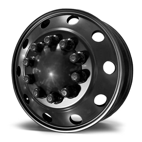 19.5X6.00 Northstar 10x225mm Satin lack 4 Wheel Set for Ford & Dodge Ram