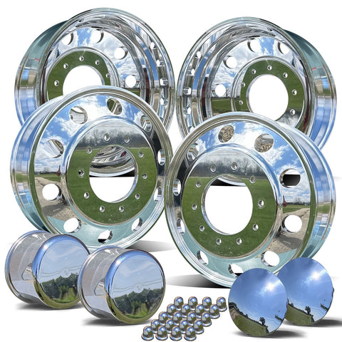 19.5x6.00 Northstar Mirror Polished Both Sides 10 Vent Hole Ram 4500/5500 (2012-Present) 4 Wheel Kit