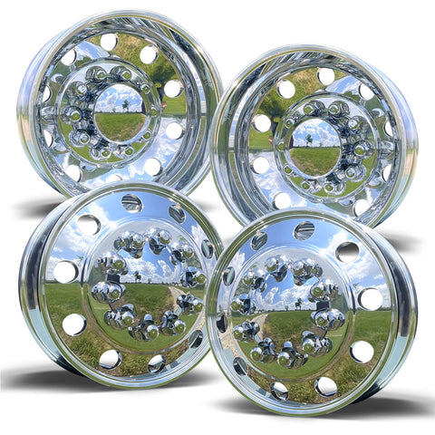 19.5x6.00 Northstar Mirror Polished Both Sides 10 Vent Hole Ram 4500/5500 (2012-Present) 4 Wheel Kit