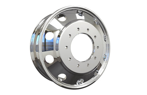 19.5x6.00 Northstar Mirror Polished Both Sides 10 Vent Hole Ford F450/F550 DRW 4 Wheel Kit