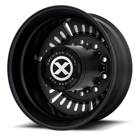 1-Ton Dually 8 to 10 lug Adapter w/ 22.5 Gloss Black Roulette Wheels