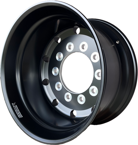 22.5x12.25 Northstar 10x285mm Hub Pilot Black Rear 2.75" Offset