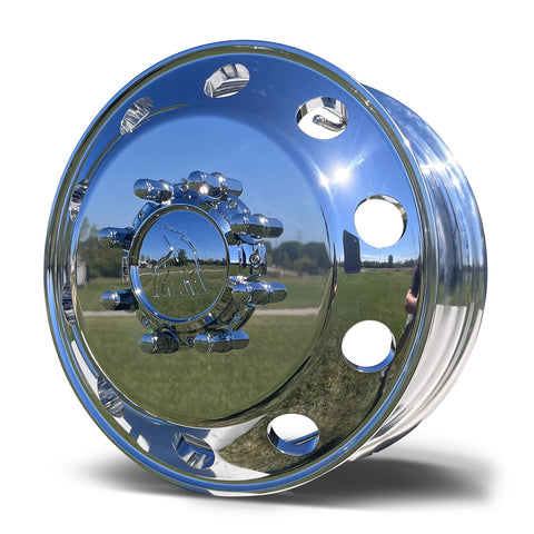 17.0"x6.00" Northstar Mirror Polished Both Sides 1994-2011 Dodge Ram 3500 DRW 8X6.5" 4 Wheel Kit