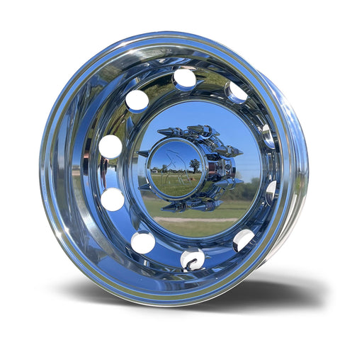 17.0"x6.00" Northstar Mirror Polished Both Sides 1994-2011 Dodge Ram 3500 DRW 8X6.5" 4 Wheel Kit