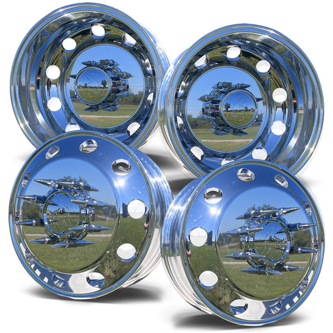 17.0"x6.00" Northstar Mirror Polished Both Sides 1994-2011 Dodge Ram 3500 DRW 8X6.5" 4 Wheel Kit