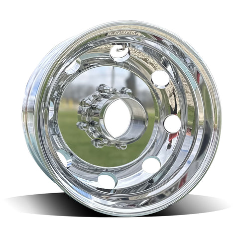 17.5x6.75 Northstar 8x6.5" Hub Pilot Mirror Polished Trailer Wheel (4 Wheel Kit)