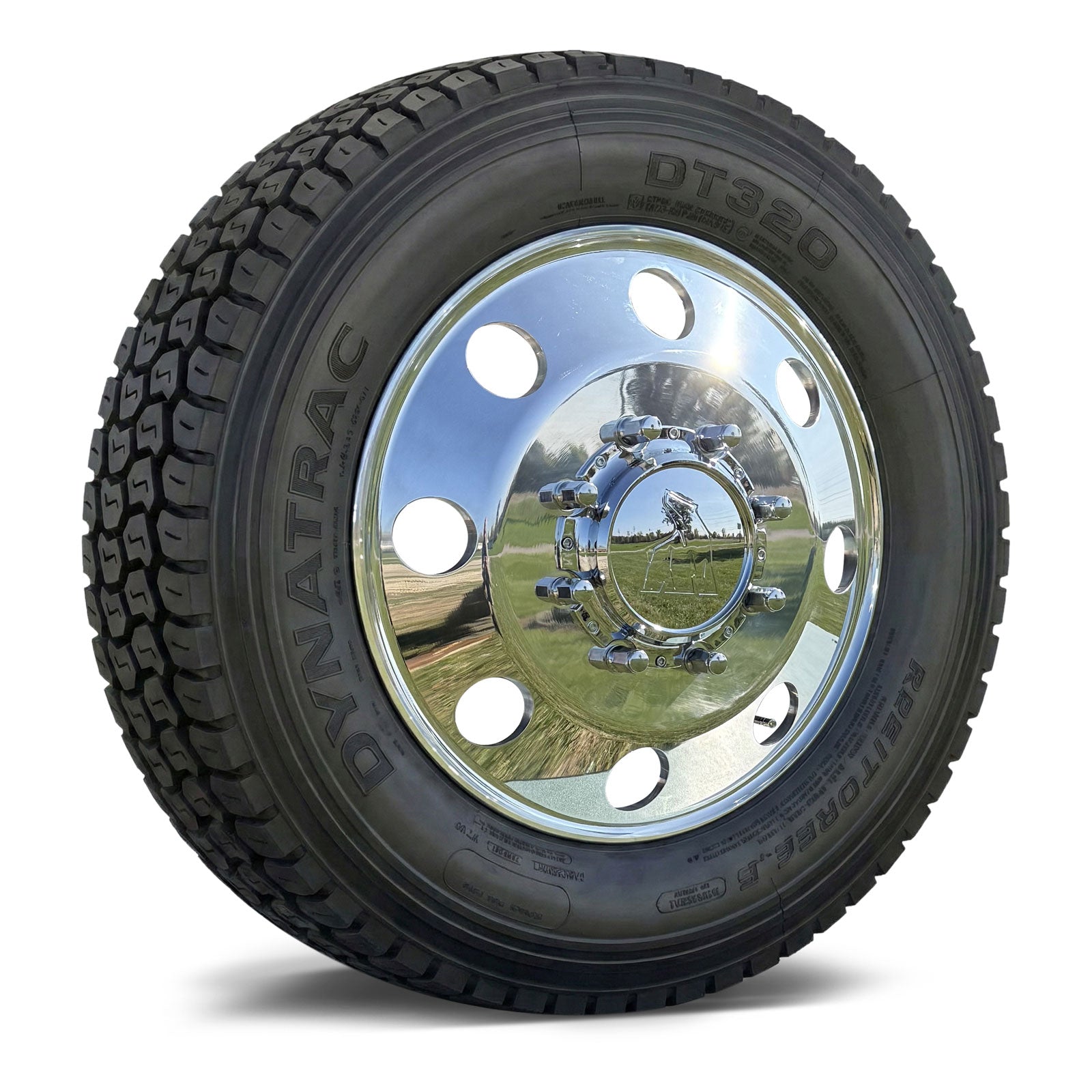 ドナウィルソン ドラゴンのダスティ Dodge 3500 Dually 19.5 Wheel (8x6.5) & DynaTrac Tire Package DT320