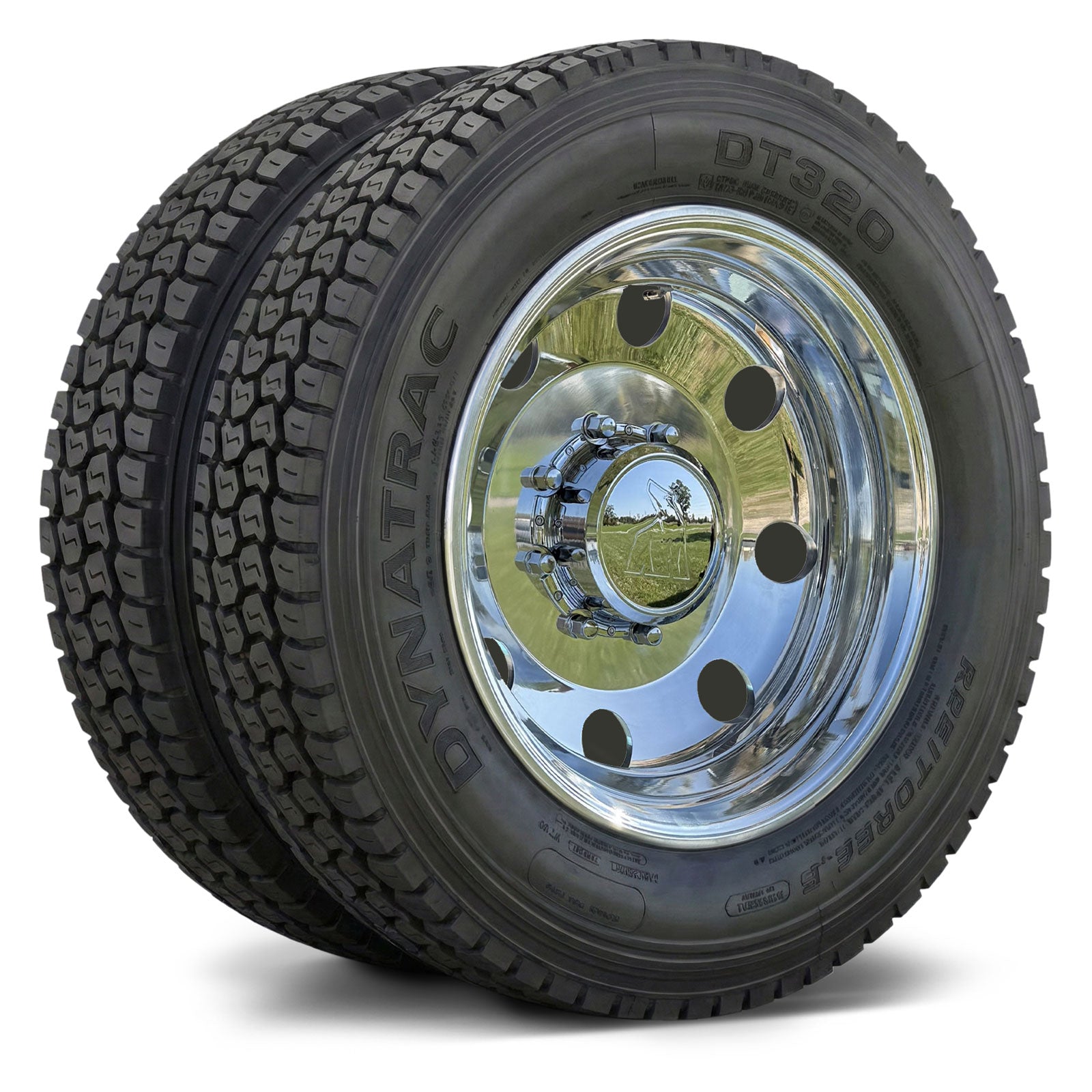 ディングル45s Dodge 350 Dually 19.5 Wheel (8x6.5) & DynaTrac Tire Package DT320
