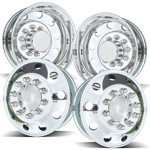 19.5x6.00 Alcoa High Polished Both Sides 2012-Present Dodge Ram 4500/5500 DRW 10x225mm 4 Wheel Kit