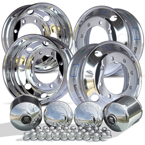 Alcoa 19.5x6.75 8x275mm High Polished on Both Sides Wheel Kit (Topkick & Kodiak)