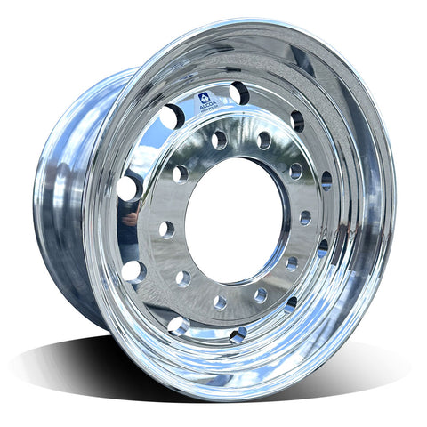 22.5x12.25 Alcoa High Polish Both Sides 2.75" Offset Super-Single Float Front Wheel