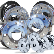 Load image into Gallery viewer, TOYO M122 HIGHWAY TREAD MOUNTED ON 22.5 Alcoa Polished Chevy Silverado 4500HD/5500HD Wheel Kit (33mm)