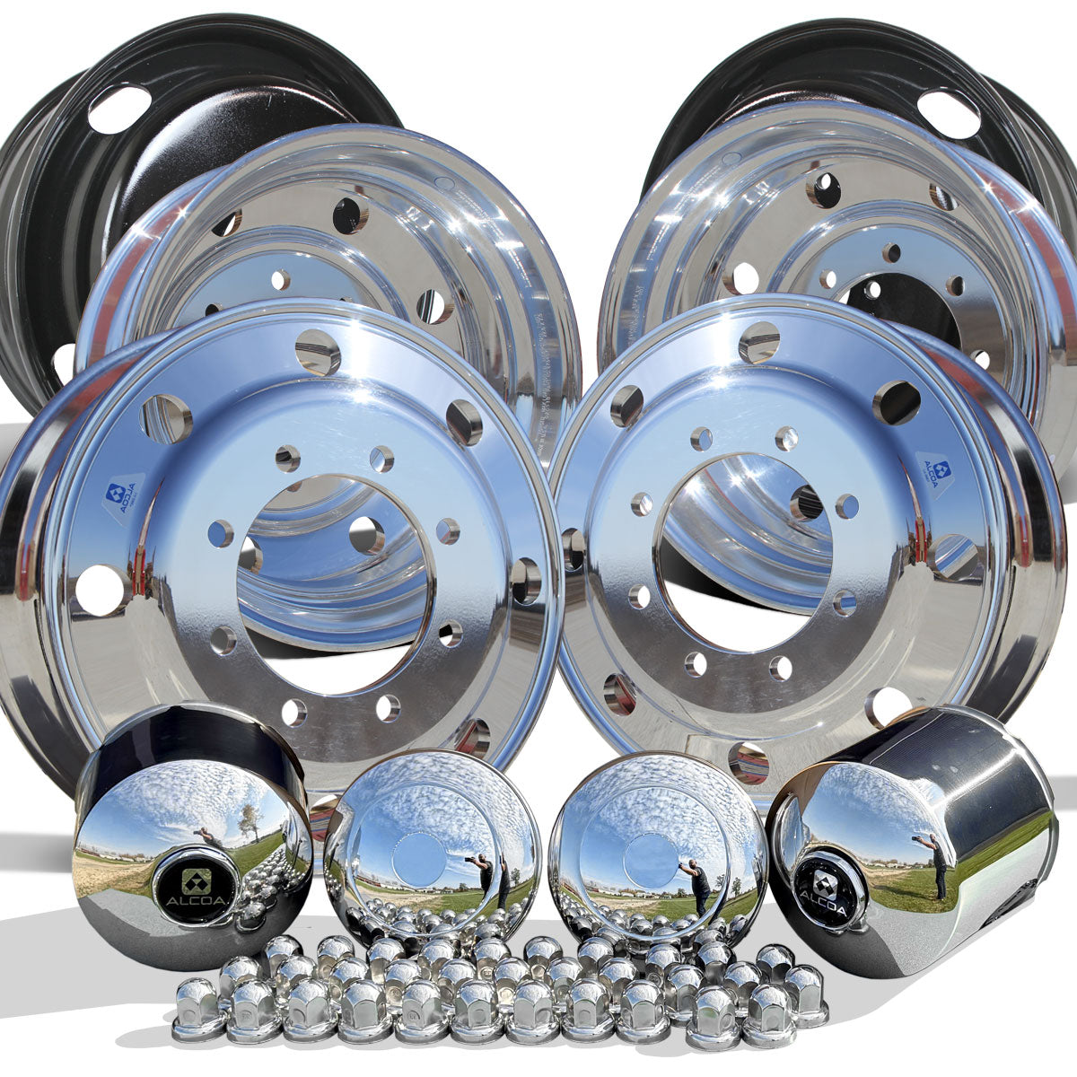 Alcoa 22.5 X 7.5 High Polished 8 Hole Aluminum Wheel Kit – Buy Truck Wheels