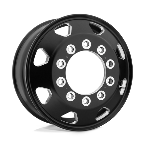 22.5X8.25 ATX 10X285MM HUB PILOT SATIN BLACK "OCTANE" FRONT