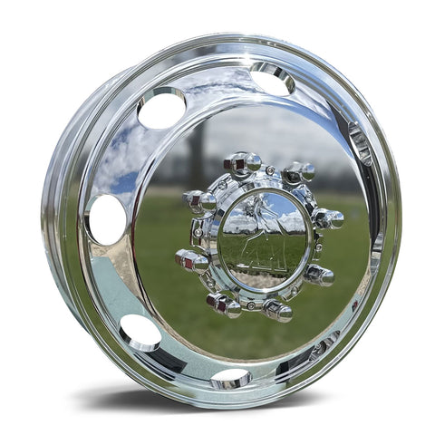 16x6 Northstar Mirror Polished 4 Wheel Kit w/ Chrome Caps and Lugs (1992-Present Ford E350/E450 DRW)